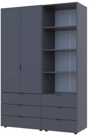 Шафа для одягу Doros Гелар Графіт 2ДСП з пеналом 137.5х49.5х203.4 (DRS-011912) Шафа для одягу Doros Гелар Графіт 2ДСП з пеналом 137.5х49.5х203.4 (DRS-011912)