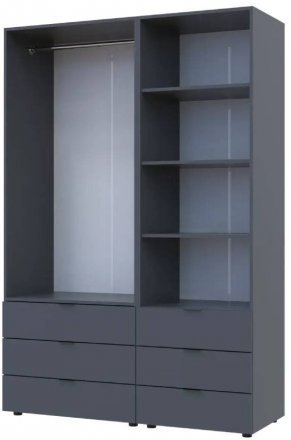 Шафа для одягу Doros Гелар Графіт 2ДСП з пеналом 137.5х49.5х203.4 (DRS-011912) Шафа для одягу Doros Гелар Графіт 2ДСП з пеналом 137.5х49.5х203.4 (DRS-011912)