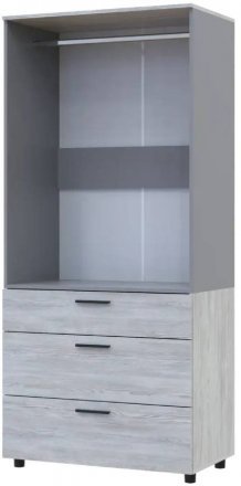Шафа для одягу Doros Торн Сосна Натті/Сірий 2 ДСП/3Ш (штанга) 90х51.6х200 (DRS-012005)