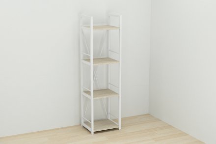 Етажерка 4/34 Ferrum-decor Серії Конект 120x34x28 білий ДСП Дуб Сонома 16мм (FRD-104280)