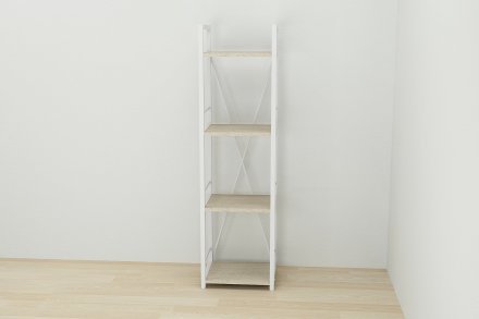 Етажерка 4/34 Ferrum-decor Серії Конект 120x34x28 білий ДСП Дуб Сонома 16мм (FRD-104280)