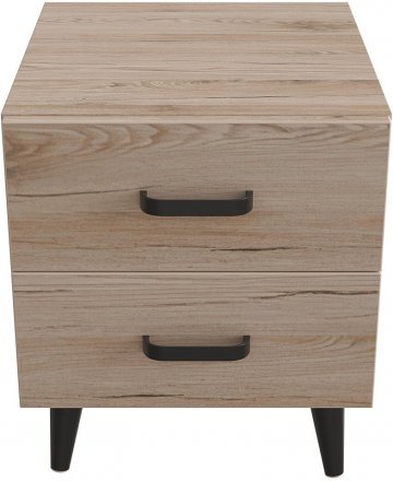 Тумба Віва 2 на конусних ніжках Ferrum-decor 41x35x40 Чорний метал ДСП Дуб Сан-Марино 16 мм (FRD-106814)