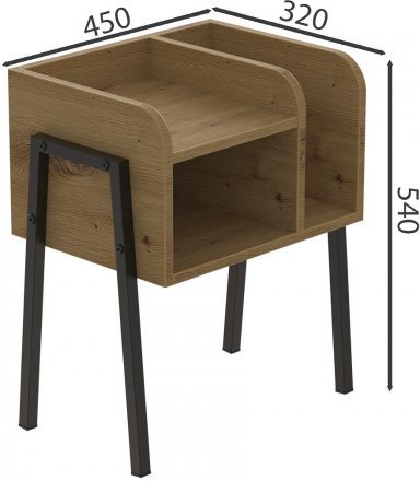 Тумба модульна Ferrum-decor Амелі 540x450x320 метал Чорний ДСП Дуб Дуб Артизан 16 мм (FRD-103009) Тумба модульна Ferrum-decor Амелі 540x450x320 метал Чорний ДСП Дуб Дуб Артизан 16 мм (FRD-103009)