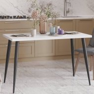 Кухонний стіл Марсель 30 Ferrum-decor 75x120x70 Чорний метал ДСП Білий 32 мм (FRD-106693)