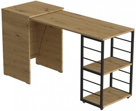Стіл-тумба трансформер Смарт 2/2 Ferrum-decor 750x1450x600 Чорний метал ДСП Дуб Артизан 16 мм (FRD-105107) Стіл-тумба трансформер Смарт 2/2 Ferrum-decor 750x1450x600 Чорний метал ДСП Дуб Артизан 16 мм (FRD-105107)