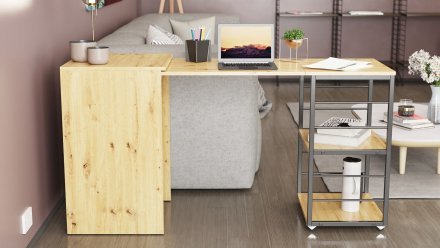 Стіл-тумба трансформер Смарт 2/2 Ferrum-decor 750x1450x600 Чорний метал ДСП Дуб Артизан 16 мм (FRD-105107) Стіл-тумба трансформер Смарт 2/2 Ferrum-decor 750x1450x600 Чорний метал ДСП Дуб Артизан 16 мм (FRD-105107)