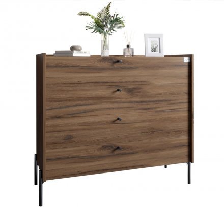 Комод із 4 шухлядами LION Wood із чорними ніжками 100х90х45 см Дуб Ліворно (LION-042979)