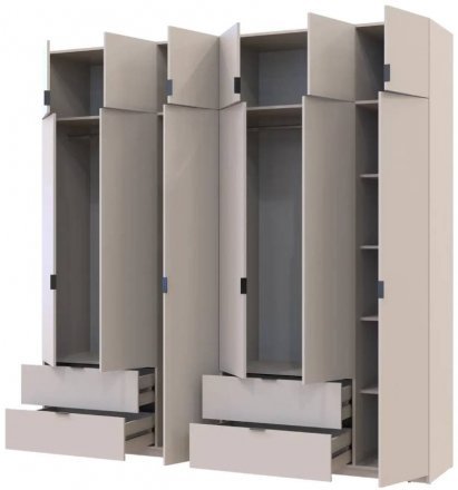 Шафа для одягу Doros Лукас Кашемір 3+3 ДСП 240х50х240 DRS-011713 (42005108)