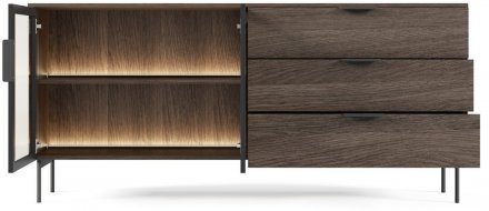 Комод з підсвіткою Perfect Home Лумі / Lumi 2D3S/181 2-дверний з 3 шухлядами Дуб дунін (PFH-091385)