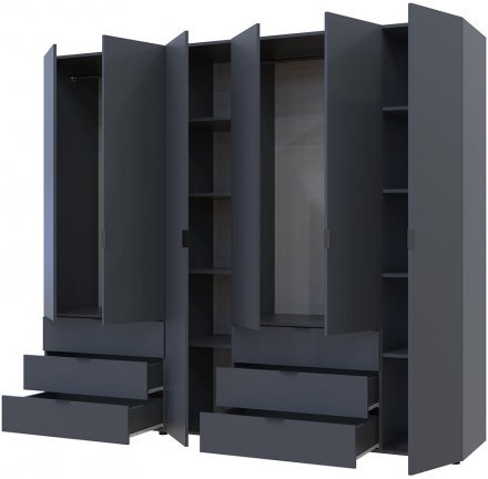 Комплект шаф для одягу Doros Гелар (2 шт.) 232,5х49,5х203,4 см Графіт (DRS-011119)