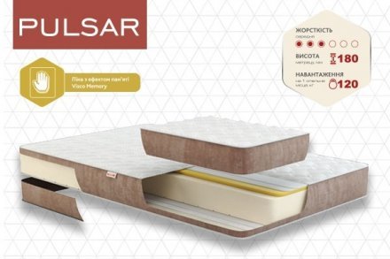 Матрац безпружинний Pulsar 180х220х18 см