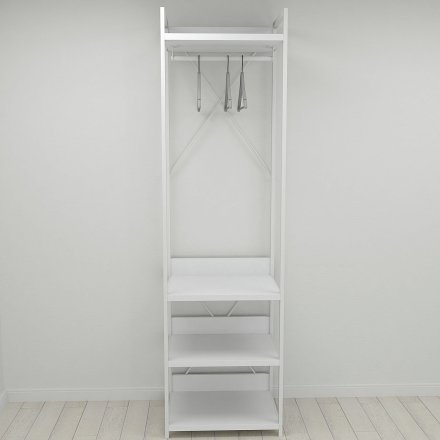 Шафа Гардероб Уні секція 3 серії Конект Ferrum-decor 220x60x50см Білий метал ДСП Білий 32 мм (FRD-104531)