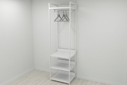 Шафа Гардероб Уні секція 3 серії Конект Ferrum-decor 220x60x50см Білий метал ДСП Білий 32 мм (FRD-104531)
