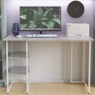 Стіл письмовий Кевін Ferrum-decor 75x140x70 Білий метал ДСП Бетон 16 мм (FRD-106574)