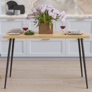Стіл кухонний Марсель 30 Ferrum-decor 75x120x70 Чорний метал ДСП Дуб Артизан 32 мм (FRD-106694)