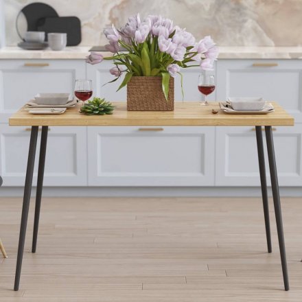 Стіл кухонний Марсель 30 Ferrum-decor 75x120x70 Чорний метал ДСП Дуб Артизан 32 мм (FRD-106694)