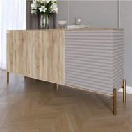 Комод закритий у вітальню на золотих металевих ніжках LION Грей 154x38x76,5 см Дуб сонома/Кашемір (LION-041872)