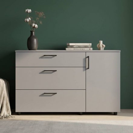 Комод Doros Торн Сірий 3Ш/1Д 135х51.6х80 (DRS-012107) Комод Doros Торн Сірий 3Ш/1Д 135х51.6х80 (DRS-012107)