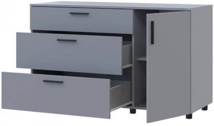 Комод Doros Торн Сірий 3Ш/1Д 135х51.6х80 (DRS-012107) Комод Doros Торн Сірий 3Ш/1Д 135х51.6х80 (DRS-012107)