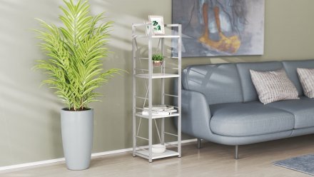 Етажерка 4/34 Ferrum-decor Серії Конект 120x34x28 сірий ДСП Біле 16мм (FRD-104283)