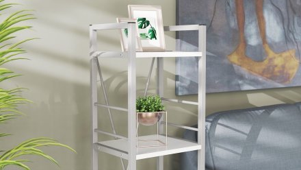 Етажерка 4/34 Ferrum-decor Серії Конект 120x34x28 сірий ДСП Біле 16мм (FRD-104283)
