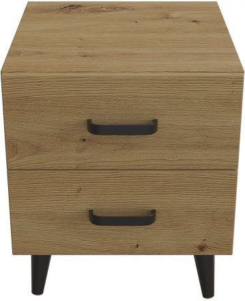 Тумба Віва 2 на конусних ніжках Ferrum-decor 41x35x40 Чорний метал ДСП Дуб Артизан 16 мм (FRD-106816)