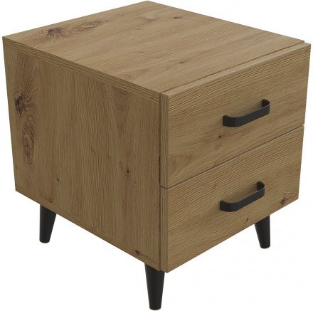 Тумба Віва 2 на конусних ніжках Ferrum-decor 41x35x40 Чорний метал ДСП Дуб Артизан 16 мм (FRD-106816)