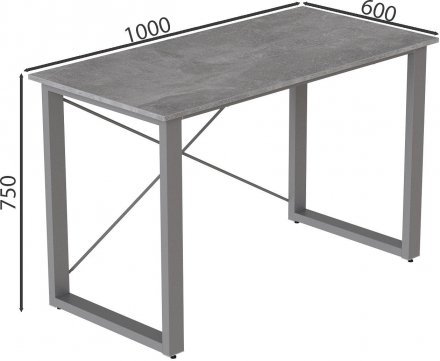 Письмовий стіл Ferrum-decor Драйв 750x1000x600 Сірий метал ДСП Бетон 32 мм (FRD-103309)
