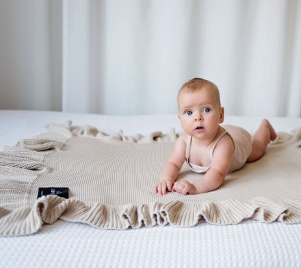 Плед Classic з рюшами 90x100 см Beige lullalove-1489