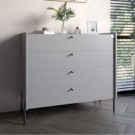 Комод із 4 шухлядами LION Wood із чорними ніжками 100х90х45 см Кашемір (LION-042982)