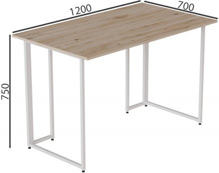 Комп'ютерний стіл Ferrum-decor Ханна 75x120x70 білий ДСП Дуб Сан-Марино 16мм (FRD-104033)