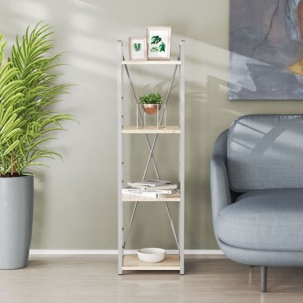 Етажерка 4/34 Ferrum-decor Серії Конект 120x34x28 сірий ДСП Дуб Сан-Марино 16мм (FRD-104284)