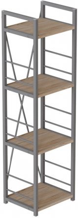 Етажерка 4/34 Ferrum-decor Серії Конект 120x34x28 сірий ДСП Дуб Сан-Марино 16мм (FRD-104284)