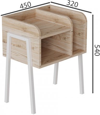 Тумба модульна Ferrum-decor Амелі 540x450x320 метал Білий ДСП Дуб Сан-Марино 16 мм (FRD-103012)
