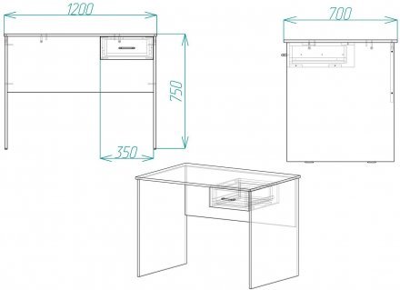 Стіл комп'ютерний Бад Ferrum-decor 750x1200x700 ДСП Дуб Сан-Марино 16 мм (FRD-104777)