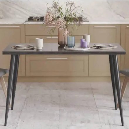 Кухонний стіл Марсель 50 Ferrum-decor 75x120x60 Чорний метал ДСП Сосна Кембра 32 мм (FRD-106696)