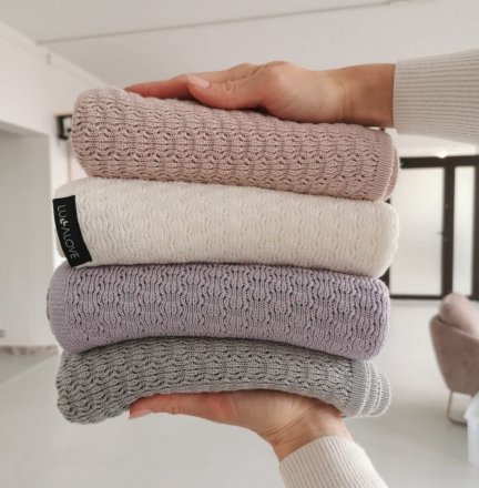 Плед плетений Butterfly 90x90 см White Coconut lullalove-0130 Плед плетений Butterfly 90x90 см White Coconut lullalove-0130