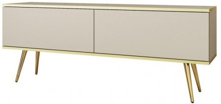Тумба під телевізор Perfect Home Оро / Oro 2-дверна з золотими ніжками RTV135 Бежевий (PFH-091316) Тумба під телевізор Perfect Home Оро / Oro 2-дверна з золотими ніжками RTV135 Бежевий (PFH-091316)