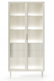 Вітрина висока з підсвіткою Perfect Home Лумі / Lumi 2D2S/91 2-дверна з 2 шухлядами Кашемір (PFH-091382)