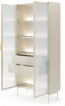Вітрина висока з підсвіткою Perfect Home Лумі / Lumi 2D2S/91 2-дверна з 2 шухлядами Кашемір (PFH-091382) Вітрина висока з підсвіткою Perfect Home Лумі / Lumi 2D2S/91 2-дверна з 2 шухлядами Кашемір (PFH-091382)