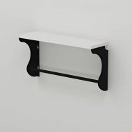 Полиця настінна Ferrum-decor Юзібі 270x600x150 метал Чорний ДСП Біле 16 мм (FRD-102674)