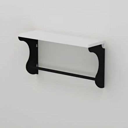 Полиця настінна Ferrum-decor Юзібі 270x600x150 метал Чорний ДСП Біле 16 мм (FRD-102674)