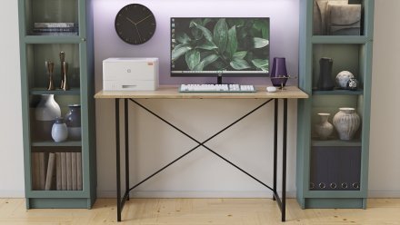 Стіл письмовий Line Лайт Ferrum-decor 750x1200x500 Чорний метал ДСП Дуб Сонома 16 мм (FRD-104853)