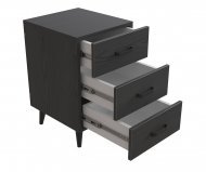 Тумба Віва 3 на конусних ніжках Ferrum-decor 56,5x35x40 Чорний метал ДСП Сосна Кембра 16 мм (FRD-106818)