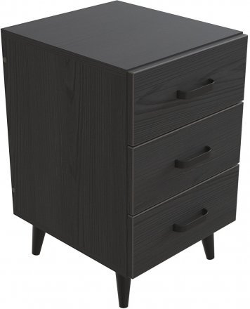Тумба Віва 3 на конусних ніжках Ferrum-decor 56,5x35x40 Чорний метал ДСП Сосна Кембра 16 мм (FRD-106818)
