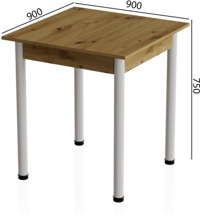 Стіл кухонний Ferrum-decor Агата 75x90x90 Білий ДСП Дуб Артизан 16мм (FRD-105681)