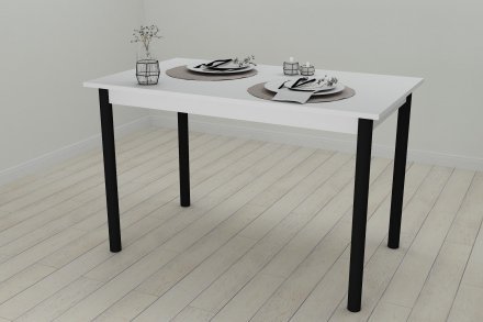 Стіл кухонний Ferrum-decor Беніта 75x120x80 Чорний ДСП Біле 16мм (FRD-106290)
