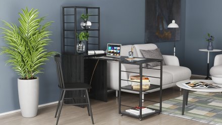 Стіл-тумба трансформер Смарт 3/1 з етажеркою Ferrum-decor 1430x1450x500 Чорний метал ДСП Сосна Кембра 16 мм (FRD-105111) Стіл-тумба трансформер Смарт 3/1 з етажеркою Ferrum-decor 1430x1450x500 Чорний метал ДСП Сосна Кембра 16 мм (FRD-105111)