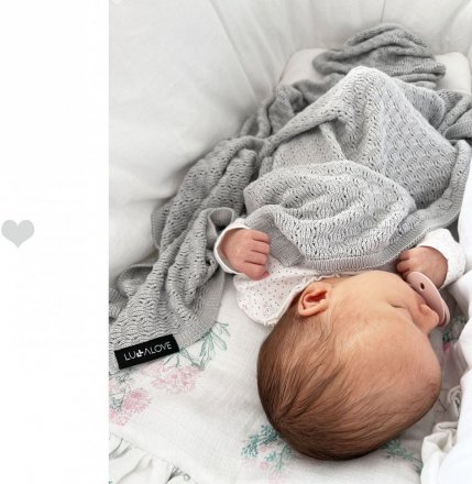 Плед плетений Butterfly 90x90 см Ice Grey lullalove-0154 Плед плетений Butterfly 90x90 см Ice Grey lullalove-0154