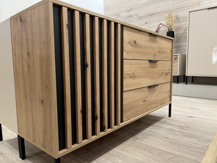 Комод Perfect Home Таллі / Tally 1-дверний з 3 шухлядами 1D3S/138 Дуб артизан/антрацит (PFH-091096)
